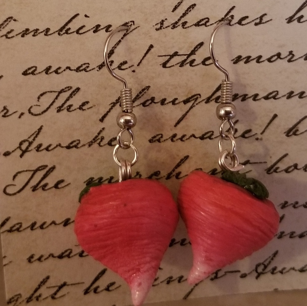 Handmade Radish earrings Luna Harry Potter
